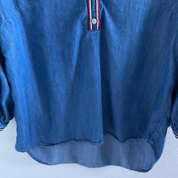 Tommy Hilfiger Chambray Classic Stripe Top | L - Picture 6 of 8